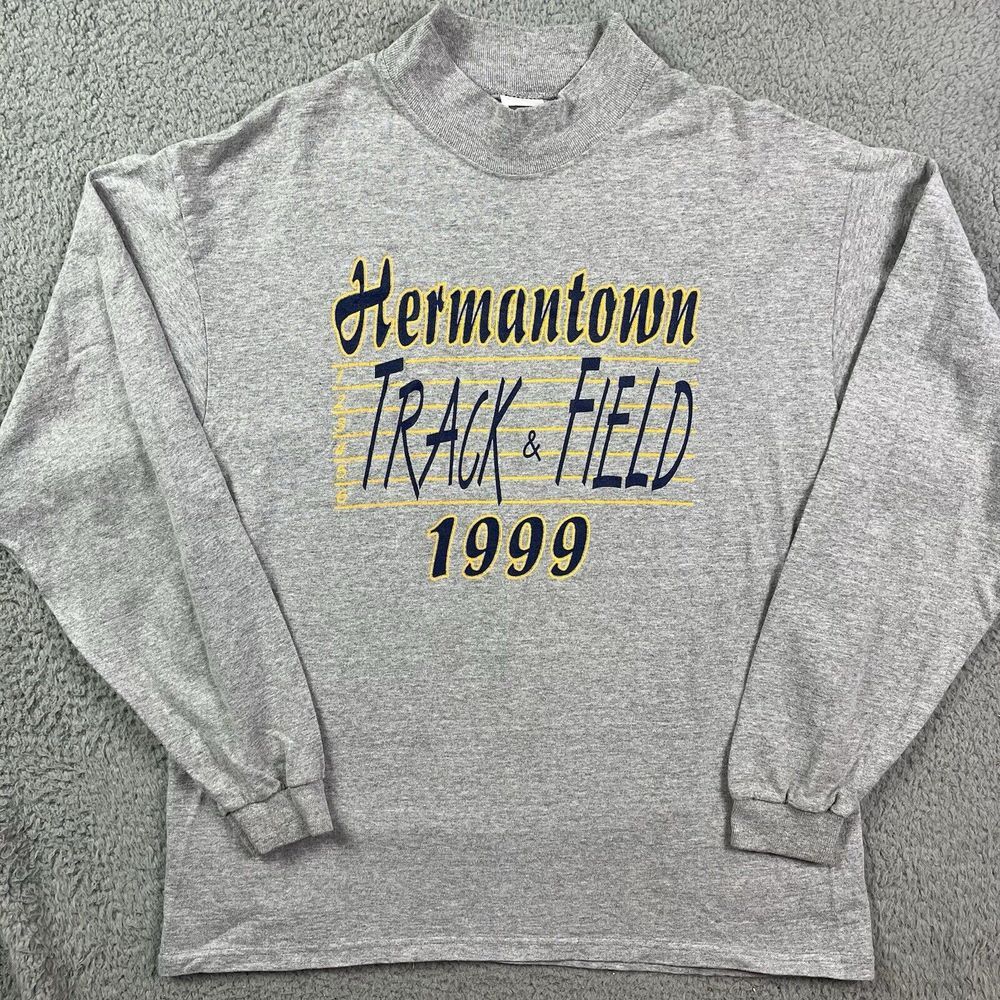 Vintage Hermantown Track & Field 1999 Long Sleeve Shirt High School Minnesota MN